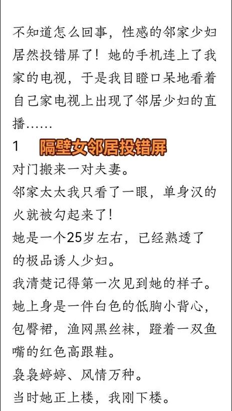 风骚邻居小说：禁忌情感与意外邂逅，解锁都市情感悬疑新体验